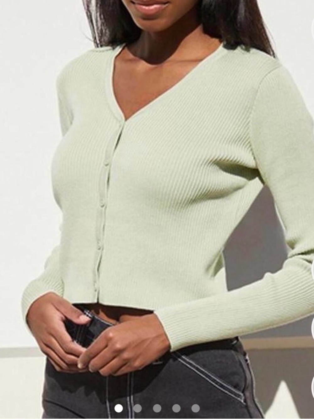 Brandy Melville Sweater Cardigan - Light Sage